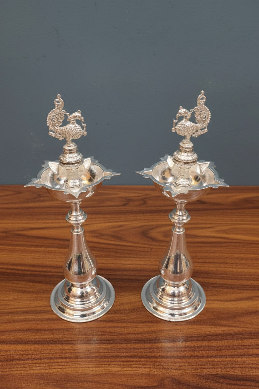 German Silver 11" Diya – Housewarming & Diwali