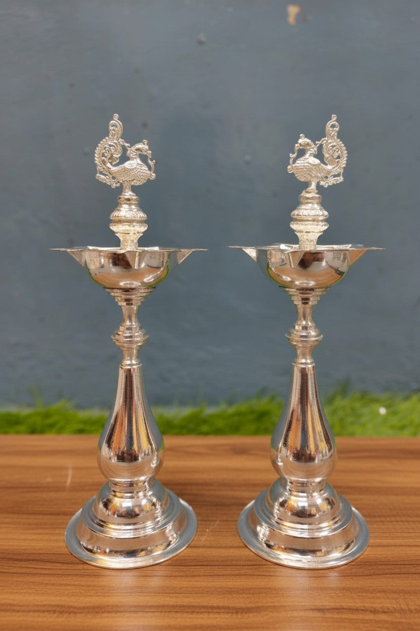 German Silver 11" Diya – Housewarming & Diwali