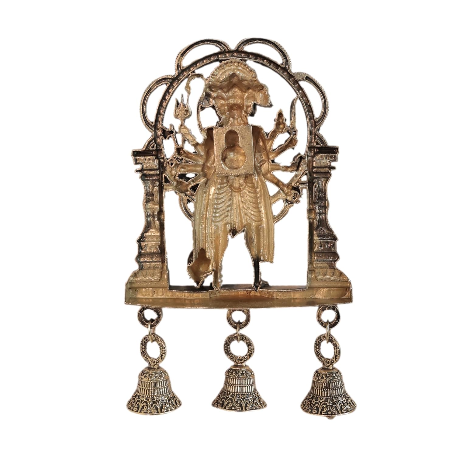 Brass Superfine Panchmukhi Hanuman in Standing posture wall Hanging