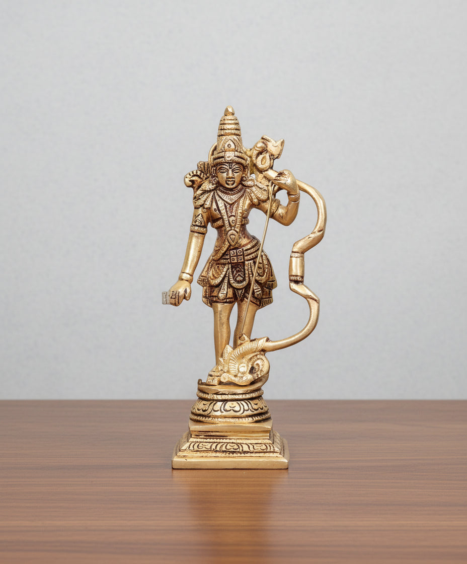 Brass Ram Darbar Idol  Lord Ram, Sita, Lakshman & Hanuman Statue  Handcrafted Hindu Temple & Home Décor