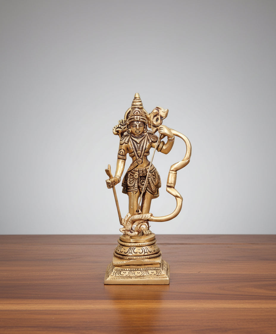 Brass Ram Darbar Idol  Lord Ram, Sita, Lakshman & Hanuman Statue  Handcrafted Hindu Temple & Home Décor