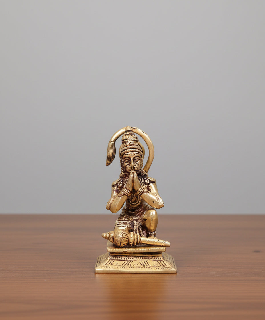 Brass Ram Darbar Idol  Lord Ram, Sita, Lakshman & Hanuman Statue  Handcrafted Hindu Temple & Home Décor