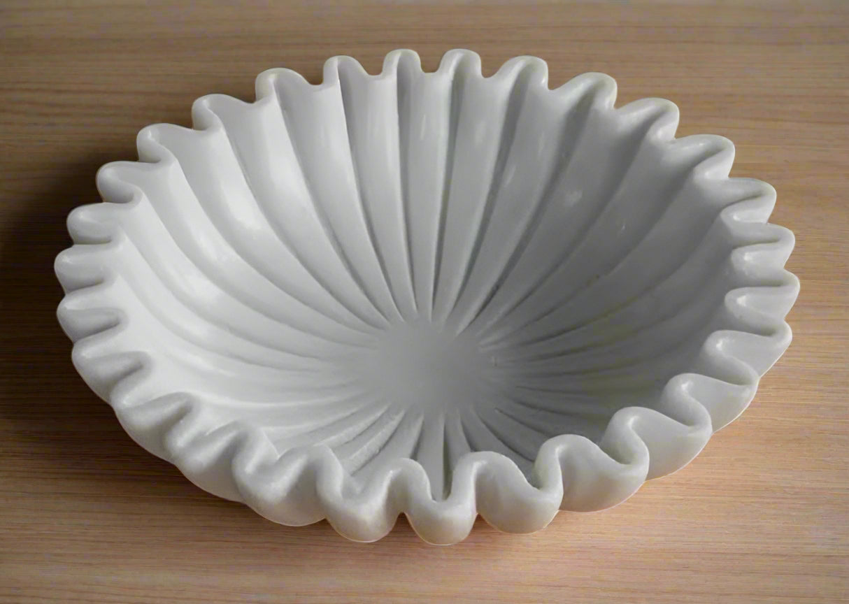 flower marble big bowl platter/urli