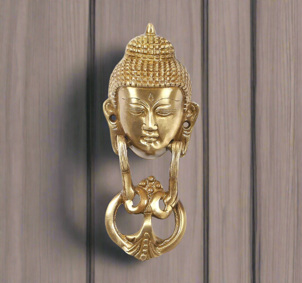 Brass Buddha Knocker for Home Door/Office/Gift Item Enhance The Beauty of Home, Gold