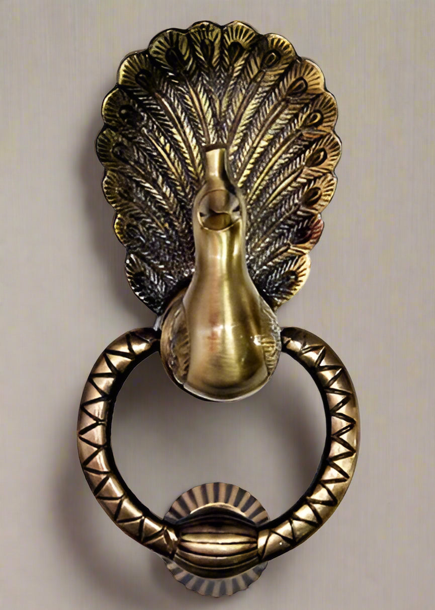 Brass Peacock Door Knocker for Home Door/Office Door/Gift Item, Gold