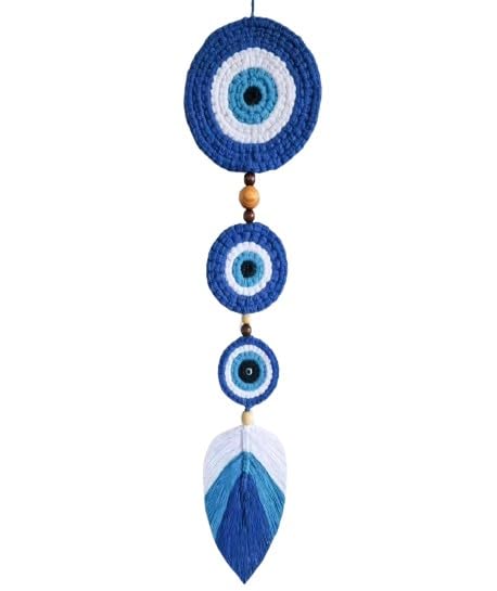 evil eye handmade colorful macrame cotton wall hanging 23" for home decor/gift item