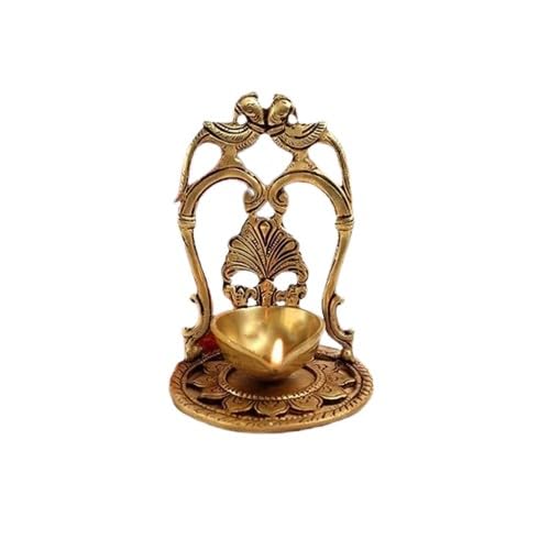 Brass 2 Peacock on The Side Over Carving Table Diya with Base || Pooja || Diwali || Brass Diya || Antique Items || Brass Gift Items, Set of 2 Pieces