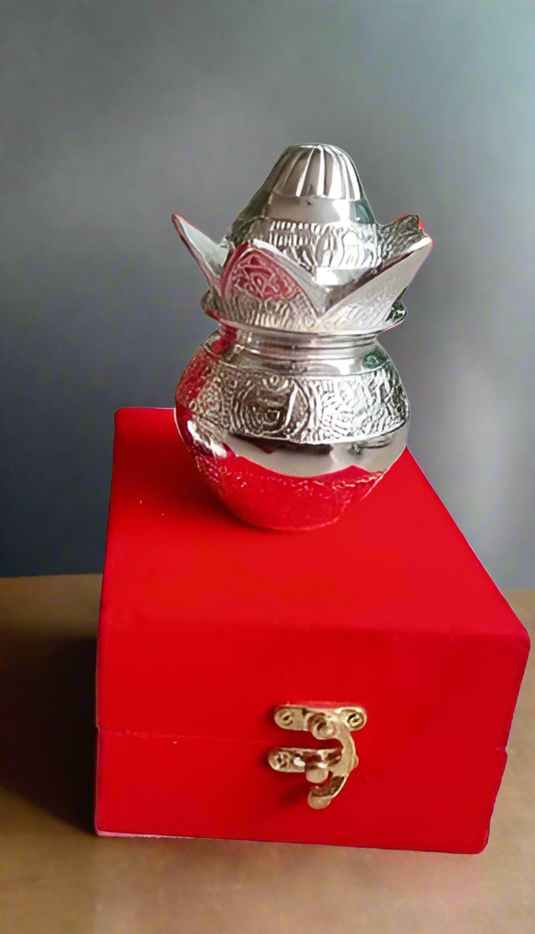 German silver Small mangal kalash in gift box, 1 pieces kalash