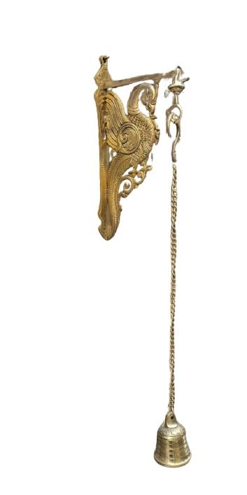 Brass Peacock with Bell Wall Hanging for Home Decor, showpiece, Bell