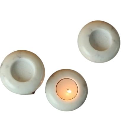 indiancraftbykanika marble tea light holder set of 4 holders for home décor/diwali/gift item