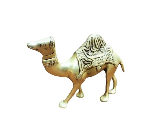 indiancraftsbykanika Brass Camel showpiece Statue for Home décor/Gift Item, Golden