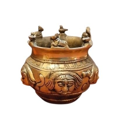 indiancraftsbykanika Brass shivling with Nandi Pot for Pooja/Home décor/Gift Item