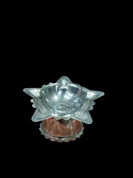 Silver Plated Set of 12 panchmukhi ( 5 Faces Diya ) Diya Set for Festival. Giveaway