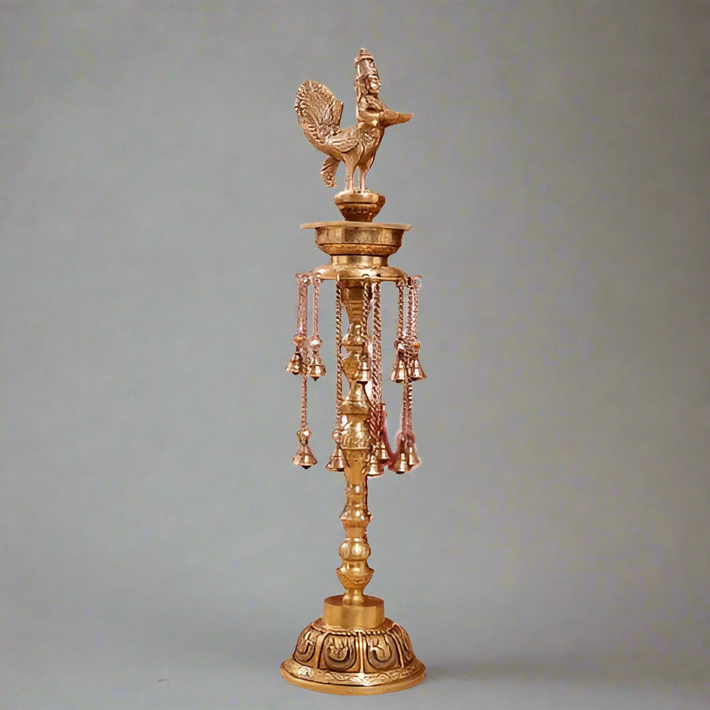 Brass kamdhenu lamp Big Size for House Warming Pooja/ Gift Item, 33 inches, Golden,