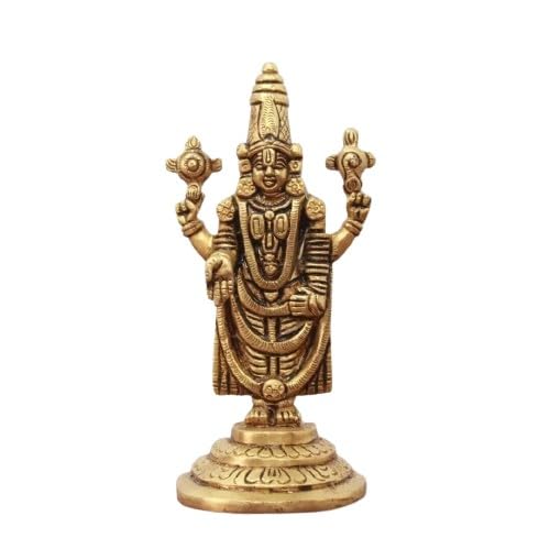 indiancraftsbykanika Brass Lord Vishnu Statue Tirupati Balaji Standing Idol/Gift Item/Statue for Temple