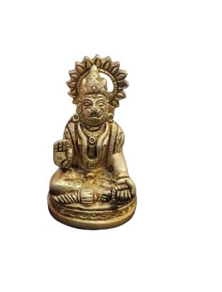 indiancraftbykanika Brass Small Hanuman for Home Temple, 3.5" Size