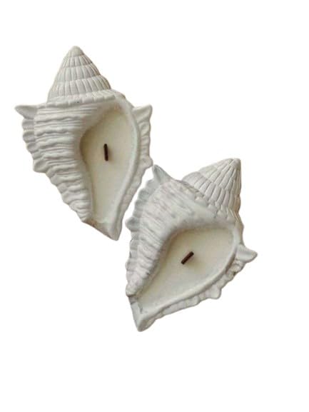 Set of 2 Wax Concrete Conch Candle Set for Diwali/Home décor/Gift Item