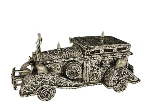 indiancraftsbykanika German silver car design dry fruit box/snacks box/gift item/home décor/diwali décor