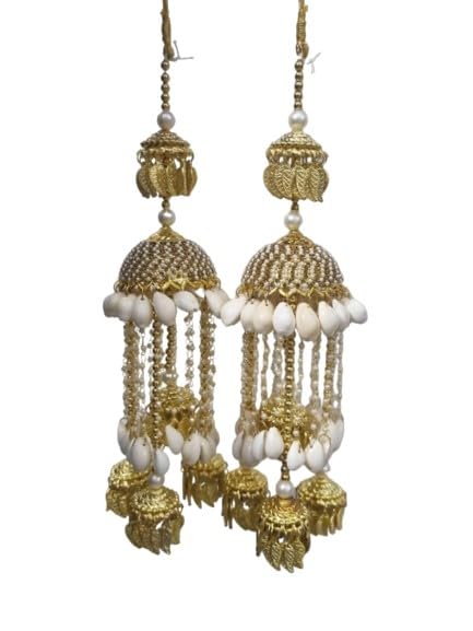 Brass Bridal Golden Color white color stone kaleere/kalire for Wedding for women