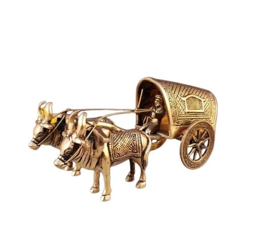 indiancraftsbykanika Brass Bullock cart showpiece for Home/Office/Gift Item