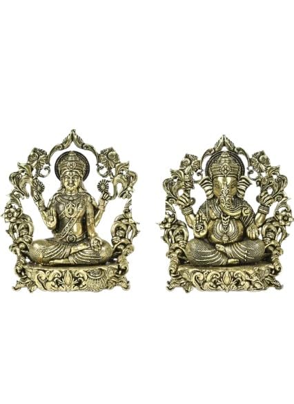 indiancraftbykanika Brass Lakshmi Ganesh Statue for Home Temple/Gift Item