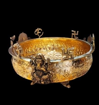 brass lakshmi ganesh Saraswathi om urli bowl for pooja/home décor/gift item