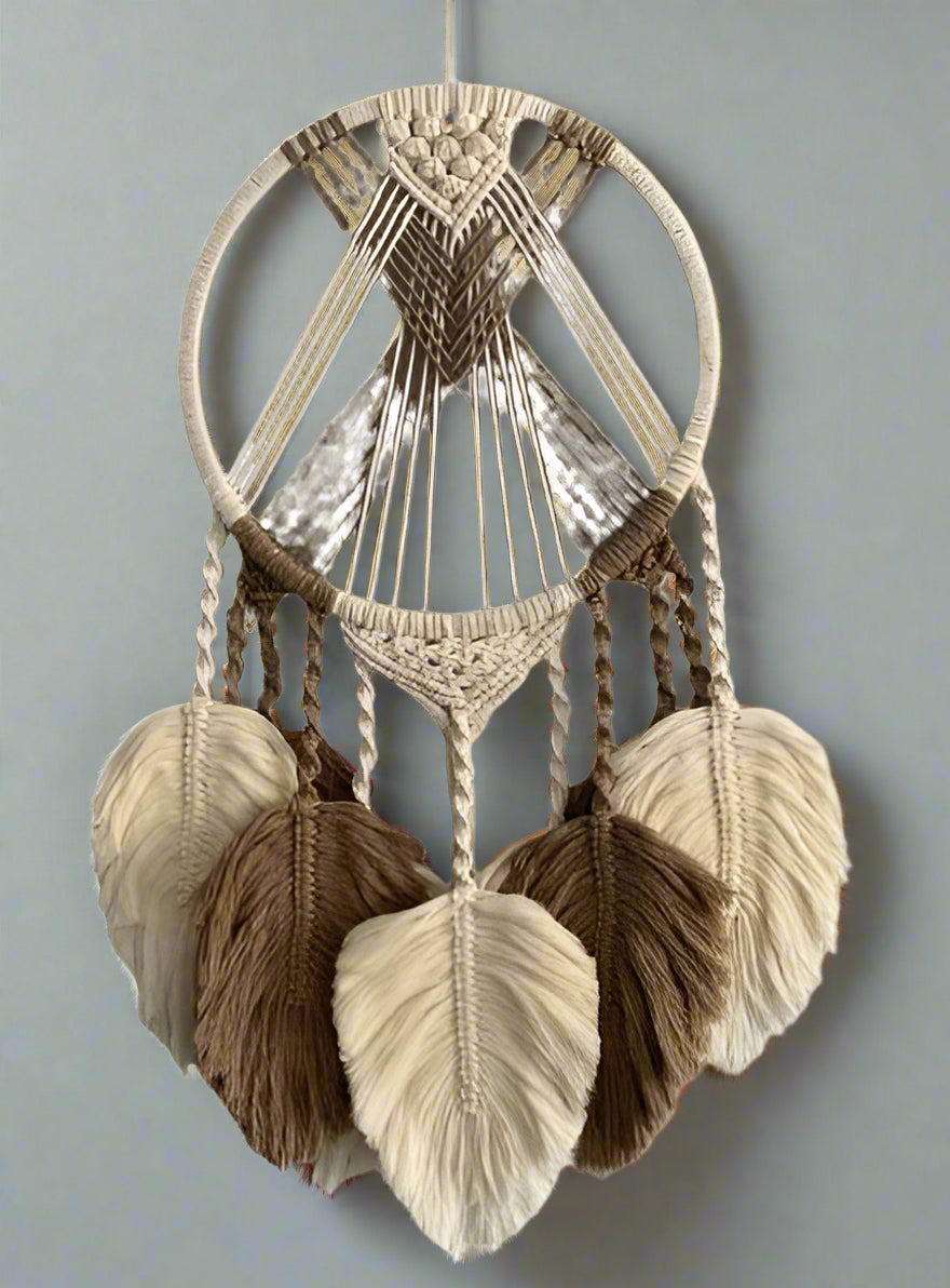 colorful macrame wall hanging home decor/gift purpose leaf design