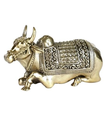 indiancraftsbykanika Brass Nandi Statue for Home Temple/Office/Home décor/Gift Item