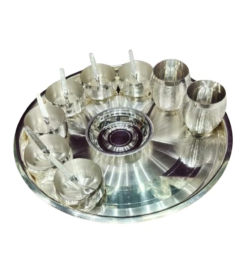 Silver Plated 16 Pieces Jumbo Dinner Set for diwali/housewarming/gift item