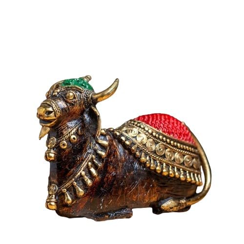 indiancraftsbykanika bastar Colorful Nandi Statue showpiece/Home Decor/Gift Item, 110124i