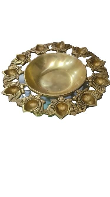 indiancraftsbykanika brass lotus diya urli bowl for home decor/gift item/housewarming/tea lights/diwali festival, Golden