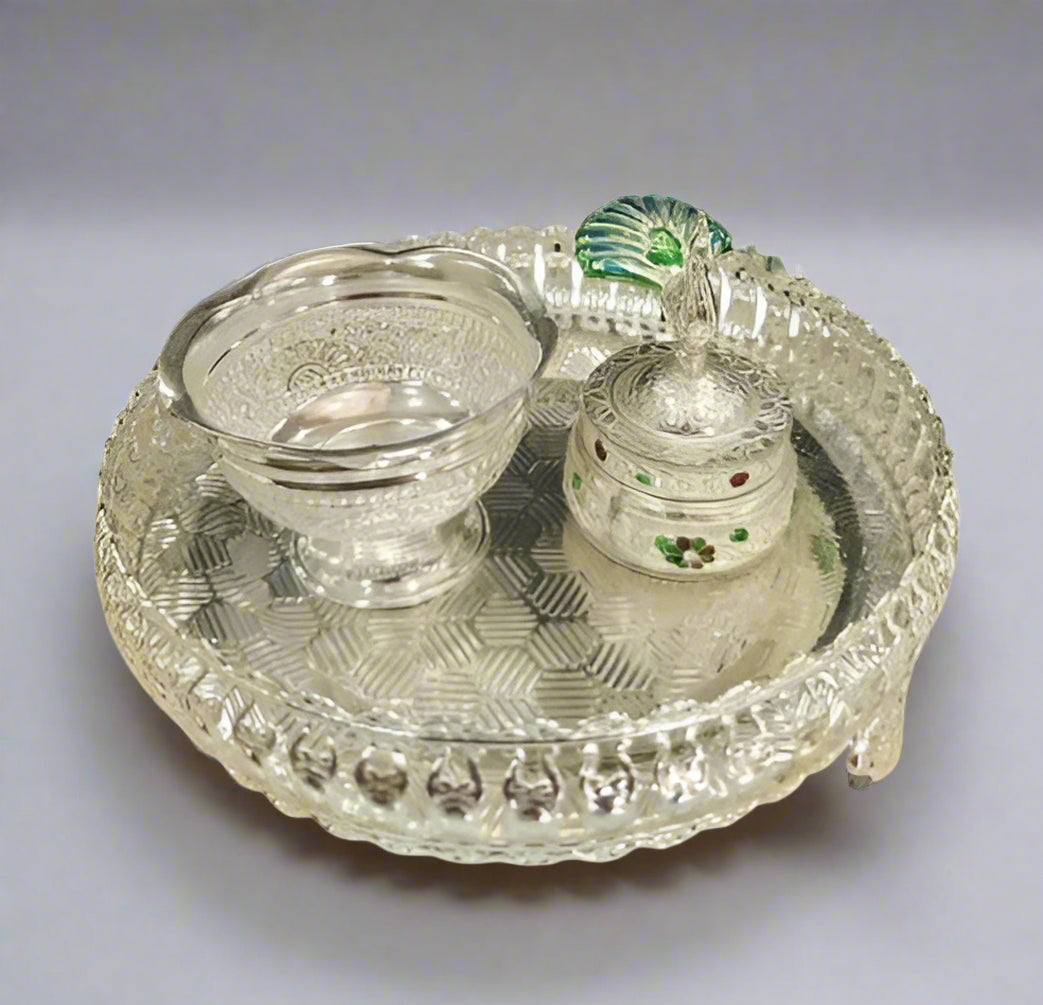 German Silver Small Pooja thali Set