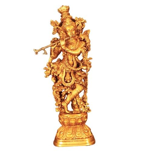 Brass Krishan Playing Flute Statue showpiece Idol Gift Item