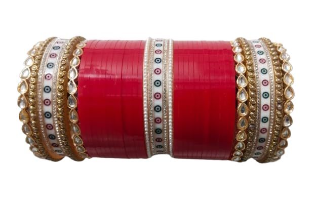 Punjabi Red Bridal Chura Bangle Sets for Women