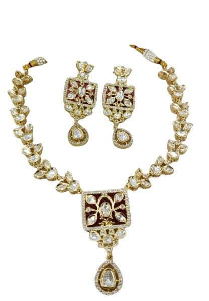 indiancraftsbykanika presents long kundan necklace jewelry set with matching earrings perfect for any woman