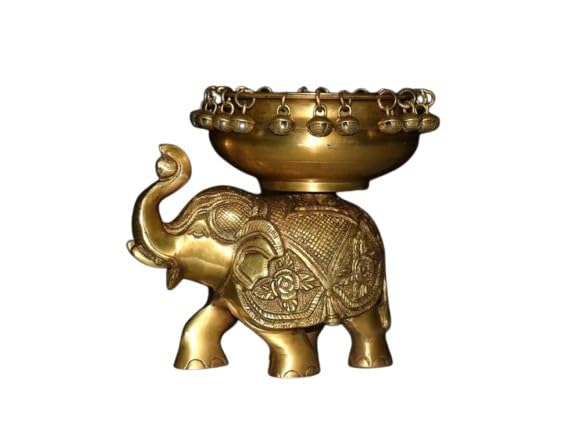 Brass Elephant urli Bowl for Home décor Tea Light Holder/Gift Item/Diwali Decor