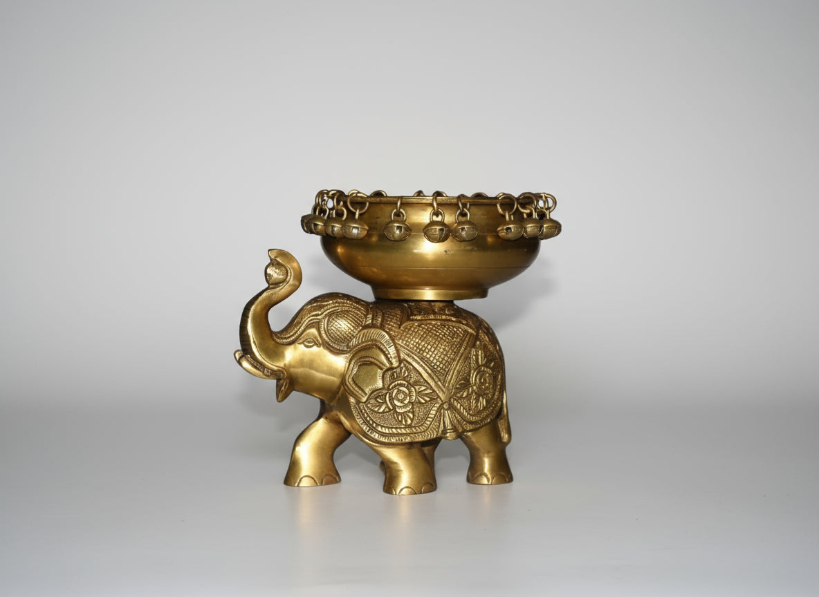 Brass Elephant urli Bowl for Home décor Tea Light Holder/Gift Item/Diwali Decor