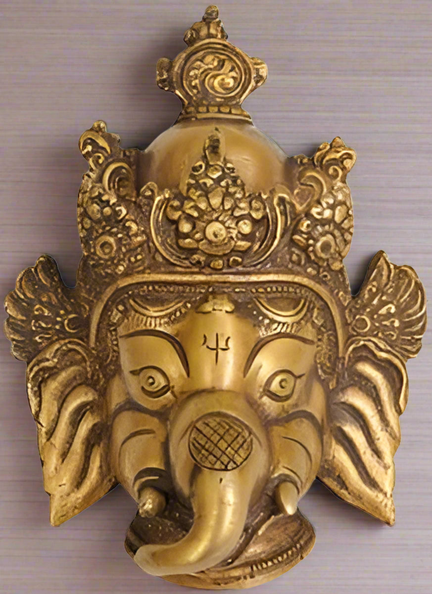Brass Ganesha Wall Hanging 5 inches for Home Decor/Gift Item/Temple/Office