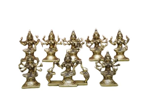 indiancraftbykanika Brass Set of 8 Forms of lakhmi ji for Home Temple/Gift Item, Size : 5.5"