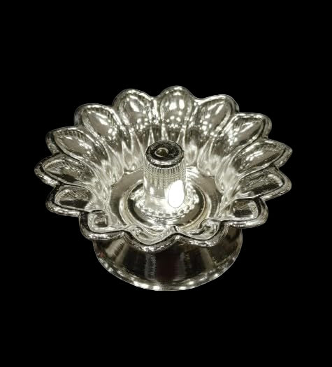 Silver Plated Flower Design Set of 12 Pieces Diya for Temple/ Diwali/ give Away Gifts
