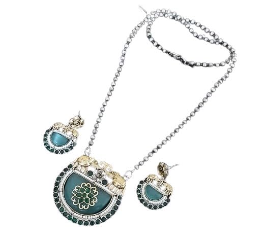 indiancraftsbykanika elephant pendant necklace set with matching rose earrings for women goes with any attire