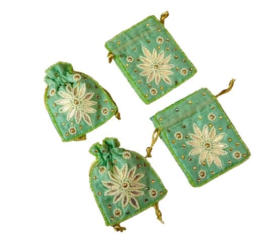 handwork coin potli give away gifts, set of 12 potlis