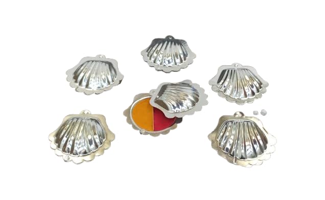 indiancraftsbykanika Silver Plated Shilp Koeri 6 Pcs Combo/shell design kumkum give away for festival