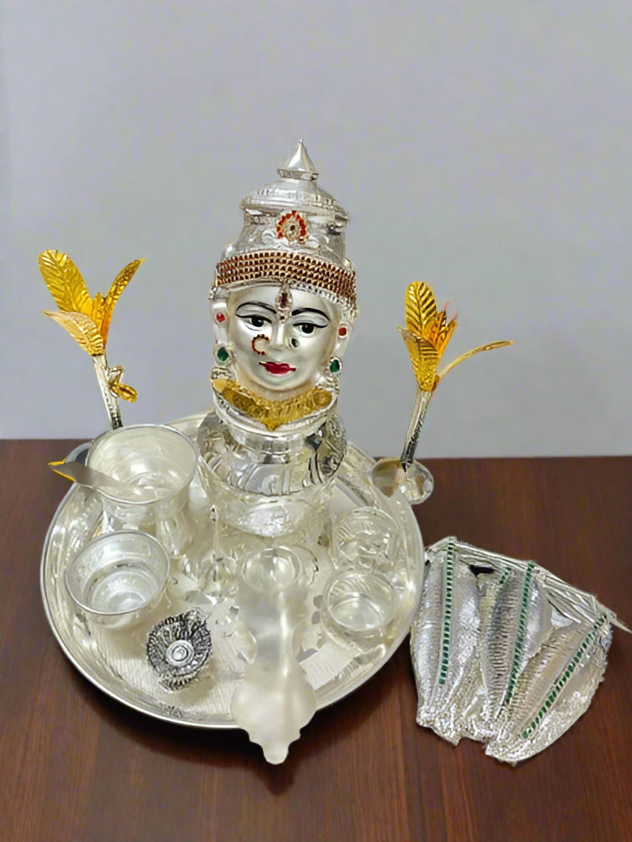 Pure German Silver Combo Pooja thali Set