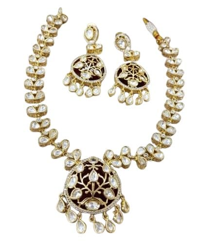 indiancraftsbykanika presents long kundan necklace jewelry set with matching earrings looks good on any woman