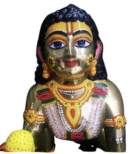 a Beautiful Hand Painted Brass Shringar Laddu Gopal, Size : 18 Number, Size : 11" Height ; Weight : 6.7 kg