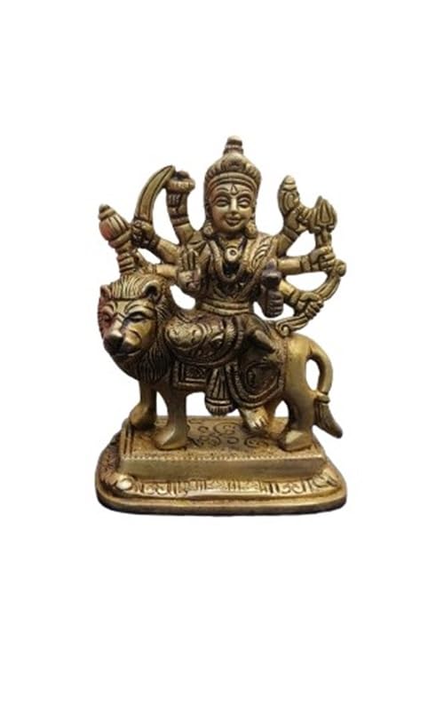 indiancraftbykanika Brass Small Durga Statue for Home/Office Temple