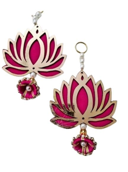 Pack of 10 Lotus Wall/Door/Tree Hanging with Pearl Pink Color
