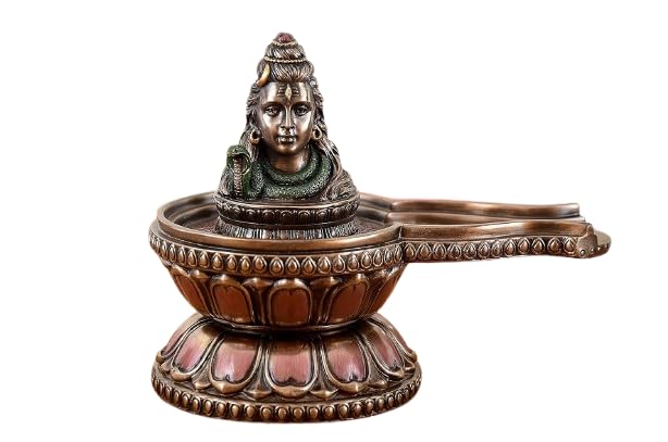 indiancraftsbykanika Resin Shiva Shivling Figurine Statue Shivlingam for Temple Home Puja Multicolour Height 5 Inches