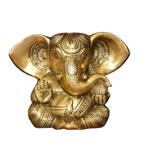 Brass Ganesh Statue with Big Ears/Statue for Temple/Gift Item/Home Decor